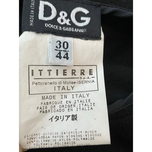 Dolce & Gabbana Pencil Skirt Size 30 Black Stretch Knit Minimalist Office Preppy - Picture 9 of 12